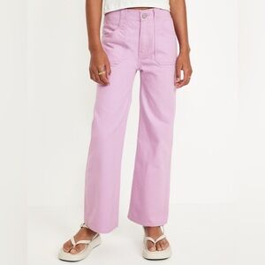 Old Navy High Waisted Baggy Wide Leg Jeans Fresh Lilac size XL/12 Girls NWT